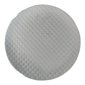 Flat Glazed White Ceramic Honeycomb Dinnerplate