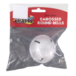 Embossed Bells Silver 6cm 1pc