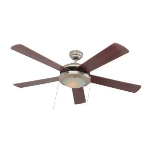 Cherry Wood/Satin Chrome Comet Ceiling Fan