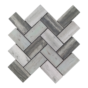 Porcelain River Fishbone V-Mosaic Tiles (Sheet Size 30 x 30cm)