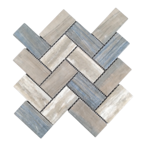 Porcelain Beach Fishbone V-Mosaic Tiles (Sheet Size 30 x 30cm)