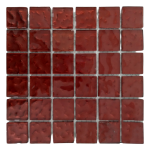 Cherry Red Metallic Texture Mosaic Tiles (Sheet Size 15cm x 15cm)