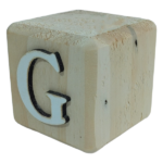 Wood Cube Block Letter G (7cm x 7cm x 7cm)