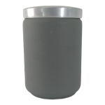 Grey Glass Jar With Stone Finish 1L