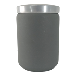Grey Glass Jar With Stone Finish 1L