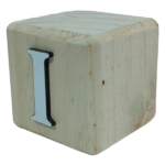 Wood Cube Block Letter I (7cm x 7cm x 7cm)