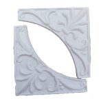 White Jumbo Fleur De Lis Corner Resin Embellishment 2pc