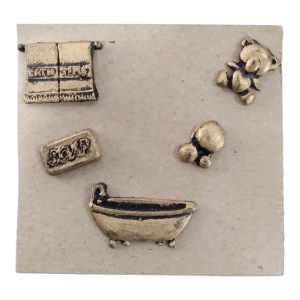 Gold Bath Time Resin Embellishment Set 5pc