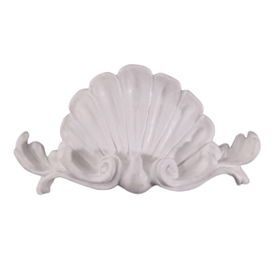 White Fern & Scallop Resin Embellishment