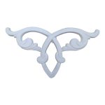 White Fern Tri Fleur De Lis Resin Embellishment