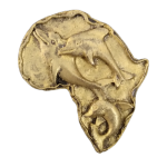 Gold Africa with Dolphins Resin Embellishment