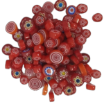 Red Mix Millefiori Glass Tiles 50g