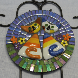Round Holder Cat Friends Mosaic Kit