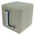 Wood Cube Block Letter L (7cm x 7cm x 7cm)