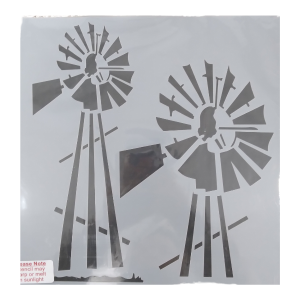 2 Windpomp /Windmill Stencil 28 x 28 cm