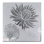 Two Protea Stencil 29 x 29cm