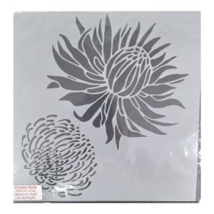 Two Protea Stencil 29 x 29cm
