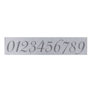 Curl Numbers Stencil Design 38.5 x 10 cm