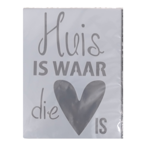 "Huis Is Waar Die Hart Is" Stencil (15 x 20 cm)