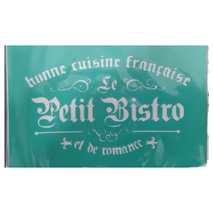 Small Green Petit Bistro Stencil Design 14.5 x 10cm