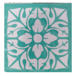 Green Moroccan Tile No 2 Stencil Design 11 x 11 cm