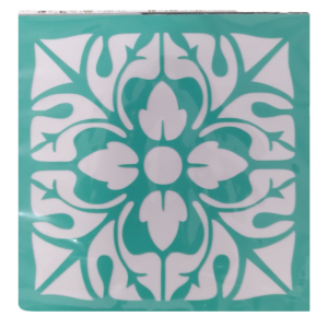 Green Moroccan Tile No 2 Stencil Design 11 x 11 cm