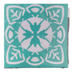 Green Moroccan Tile No 3 Stencil Design 11 x 11 cm