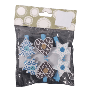 Small Blue Christmas Pegs 6pc 4.3cm
