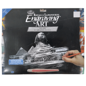 Silver Foil Sphinx Engraving Art  390.5mm x 285.75mm 3pc