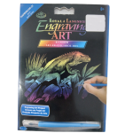 Mini Rainbow Iguana Foil Engraving Art A5
