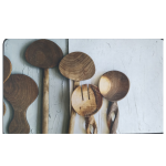 Spoons On White Multi-Purpose PVC Felt Mat (73cm x 43cm)