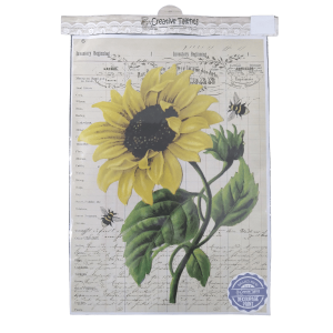 Sunflower With Bees Decoupage Print Paper A3