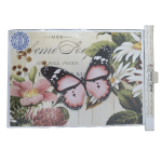 Pink Butterfly With Flower Blooms Decoupage Print Paper A3