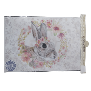 Bunny In Wreath Decoupage Print Paper A3