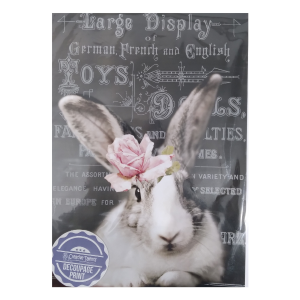 Close Up Bunny Decoupage Print Paper A4