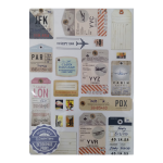 Travel Tags Decoupage Print A4