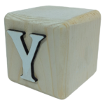 Wood Cube Block Letter Y (7cm x 7cm x 7cm)
