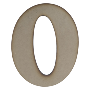 No. 0 Laser Cut Wooden Number 6cm x 8cm