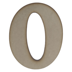 No. 0 Laser Cut Wooden Number 20cm