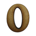No. 0 Laser Cut Wooden Number 2cm x 1.5cm