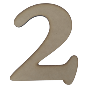 No. 2 Laser Cut Wooden Number 20cm