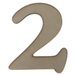 No. 2 Laser Cut Wooden Number 5cm x 8cm