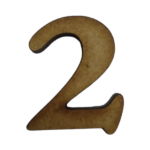 No. 2 Laser Cut Wooden Number 12cm x 7cm