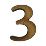 No. 3 Laser Cut Wooden Number 12cm x 9cm