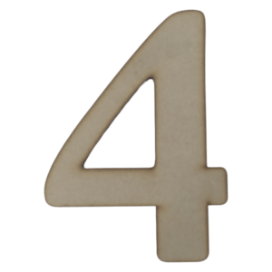 No. 4 Laser Cut Wooden Number 5cm x 8cm
