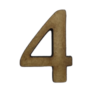 No. 4 Laser Cut Wooden Number 12cm x 8cm