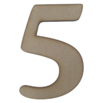 No. 5 Laser Cut Wooden Number 6cm x 8cm