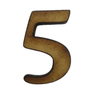 No. 5 Laser Cut Wooden Number 12cm x 8cm