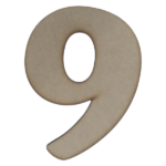 No. 9 Laser Cut Wooden Number 20cm x 16cm