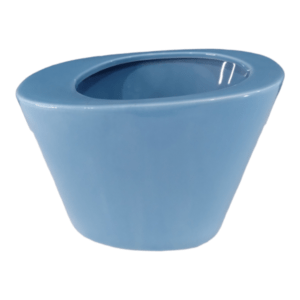 Blue Slanted Oval Ceramic Pot 20cm